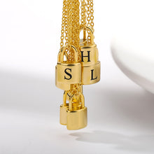 Load image into Gallery viewer, Custom Initial Lock Chain Necklace