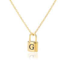 Load image into Gallery viewer, Custom Initial Lock Chain Necklace