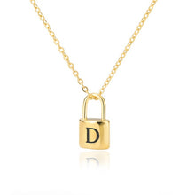 Load image into Gallery viewer, Custom Initial Lock Chain Necklace