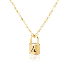 Load image into Gallery viewer, Custom Initial Lock Chain Necklace