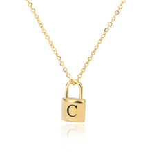 Load image into Gallery viewer, Custom Initial Lock Chain Necklace