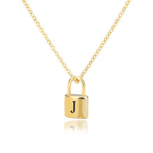 Load image into Gallery viewer, Custom Initial Lock Chain Necklace