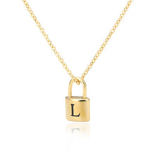 Load image into Gallery viewer, Custom Initial Lock Chain Necklace