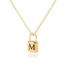 Load image into Gallery viewer, Custom Initial Lock Chain Necklace