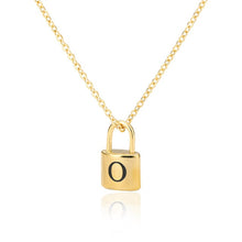 Load image into Gallery viewer, Custom Initial Lock Chain Necklace