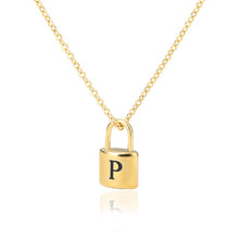 Load image into Gallery viewer, Custom Initial Lock Chain Necklace