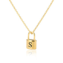Load image into Gallery viewer, Custom Initial Lock Chain Necklace