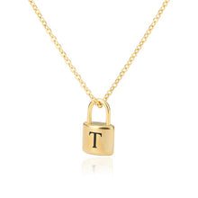 Load image into Gallery viewer, Custom Initial Lock Chain Necklace