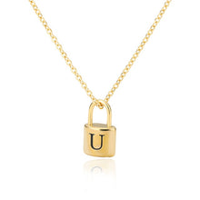 Load image into Gallery viewer, Custom Initial Lock Chain Necklace