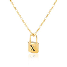 Load image into Gallery viewer, Custom Initial Lock Chain Necklace