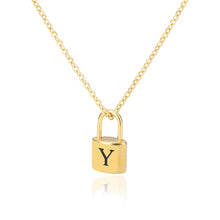 Load image into Gallery viewer, Custom Initial Lock Chain Necklace