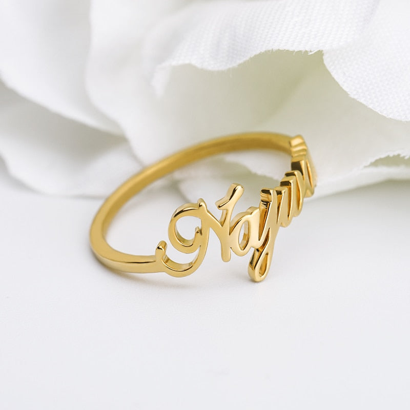 Custom Cursive Name Ring