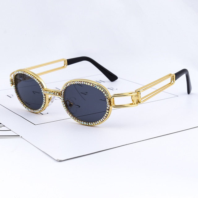 Round Rhinestone Sunglasses