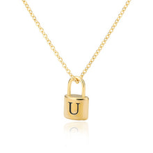 Load image into Gallery viewer, Custom Initial Lock Chain Necklace
